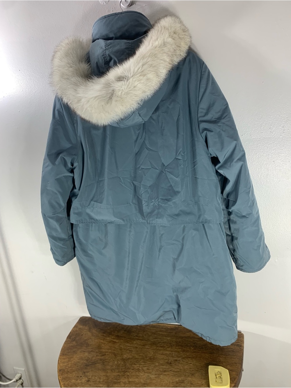 Vintage KANUK Women’s Parka Jacket Genuine White Fox Fur Hood Blue Gray - Picture 5 of 7